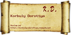 Korbuly Dorottya névjegykártya