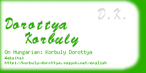 dorottya korbuly business card